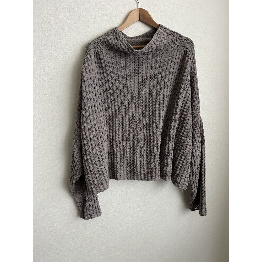 Urban Outfitters Waffle Sweater Taupe Women Size Large - Picture 3 of 7